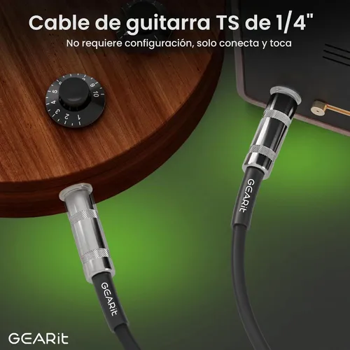 Vista 4 de GEARit Cable de altavoz profesional (6 pies), cobre puro 12 AWG, de 1/4 de pulgada a 1/4 de pulgada, TS recto macho a macho para amplificador