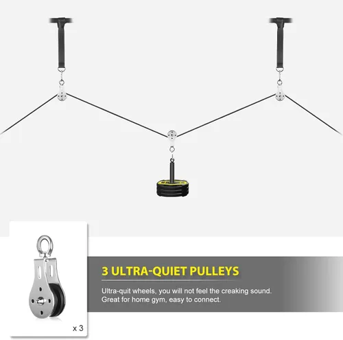 Vista 2 de Sistema de polea de cable de peso para gimnasio, accesorios de sistema de polea de cable de peso para gimnasio en casa con sistema de polea de mango