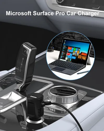 Vista 6 de Surface Pro Cargador de coche 15V2.58A Surface Car Adapter para Microsoft Surface Pro 3/Pro 4/Pro 5/Pro 6/Pro 7/Pro X Tablet, Surface Book, Surface