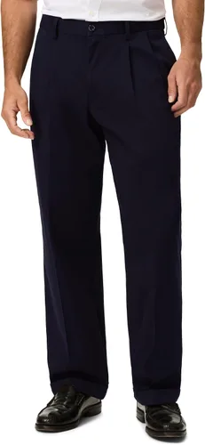 Vista 9 de Dockers - Pantalones para hombre, ajuste holgado, cómodos, caqui, plisados Negro Metal