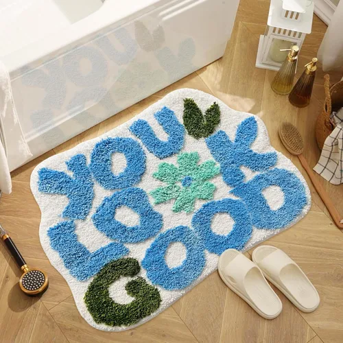 Vista 13 de Get Naked - Alfombra de baño negra – Divertida alfombra de baño antideslizante de felpa, 20 x 40 pulgadas, microfibra absorbente de secado rápido