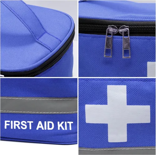Vista 5 de Faylapa Bolsa vacía de primeros auxilios, 10.2 x 5.5 x 5.5 pulgadas, bolsa portátil de almacenamiento médico de primeros auxilios para exteriores
