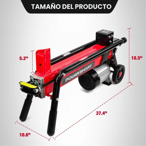 Vista 6 de PowerSmart Divisor de troncos eléctrico, 6.5 toneladas, velocidad del motor 3450, 15 amperios, diseño horizontal de haz completo
