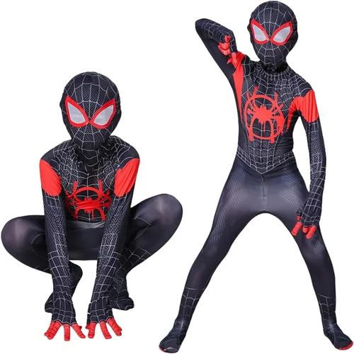 Vista 5 de MARINASUKA Disfraz de superhéroe para niños y niñas, de elastano, estilo 3D, para Halloween, cosplay, elástico, fiesta de disfraces