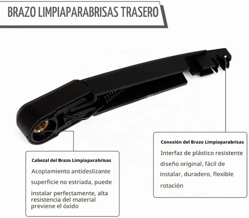 Vista 4 de Brazo y cuchilla del limpiaparabrisas trasero para Chevrolet Chevy