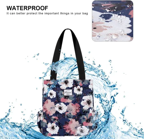 Vista 6 de KAMO - Bolsa de viaje con diseño floral, impermeable, ligera, para senderismo, yoga, gimnasio, natación, viajes, playa