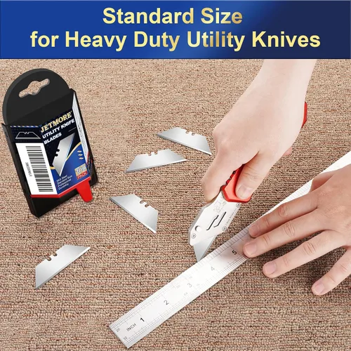 Vista 2 de Paquete de 100 cuchillas de cuchillo y 4 cuchillos utilitarios para cortar cajas