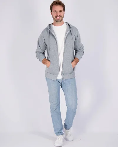 Vista 4 de Paquete de 3 sudadera con capucha de manga larga y cremallera completa para hombre chaqueta atlética disponible en tallas grandes y altas
