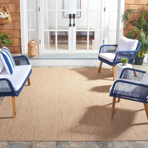 Vista 106 de SAFAVIEH Alfombra Lavable para Exteriores Colección Courtyard - 2'3" x 5', Azul Aqua y Gris, No Desprende Pelusa y Fácil Limpieza, Ideal para Patio