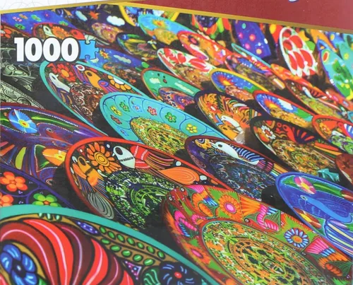 Vista 4 de Juego de 2 rompecabezas de recuerdos, 1000 piezas, pájaros coloridos