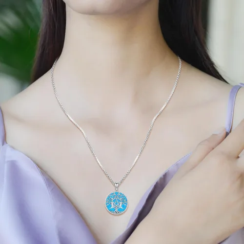 Vista 171 de Collar de pentagrama de plata de ley con triple luna, diosa celta, nudo celta, nudo de brujas, Ankh, sol y luna, Hécate, lilith, Santa Muerte