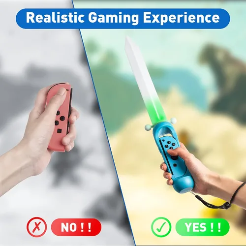 Vista 2 de Espada LED para The Legend of Zelda Skyward Sword HD, accesorio de juego FANPL iluminado, mango de espada para interruptor e interruptor OLED Right
