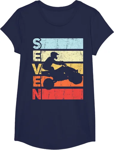 Vista 32 de ATV 7th Birthday Party ATV 4 Wheeler - Camiseta de cumpleaños temática cuádruple Negro