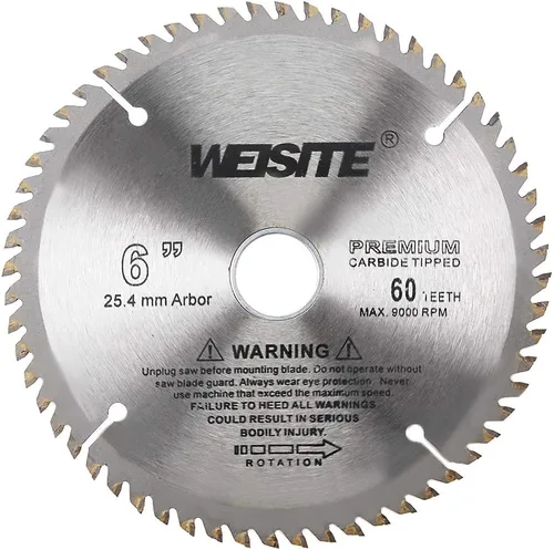 Vista 6 de uxcell Hoja de sierra circular de 6", eje 40T de 1" con anillo de 7/8", sierra de corte con punta de carburo TCT de madera