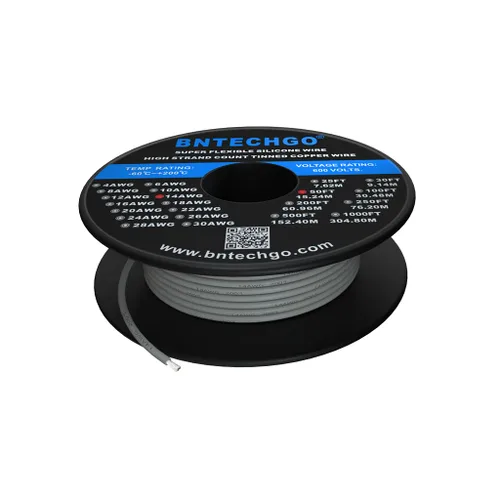 Vista 25 de BNTECHGO Carrete de alambre de silicona calibre 14 20 pies rojo y 20 pies negro flexible 14 AWG alambre de cobre estañado trenzado