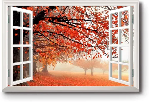 Vista 19 de Renditions Gallery Impresiones de pared de naturaleza para decoración de ventana para el hogar Inundado en la playa de arena, lienzo colgante