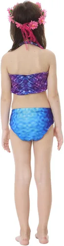 Vista 6 de GALLDEALS Traje de baño de sirena para niña, traje de baño de princesa (sin monoaleta)