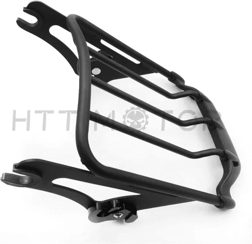 Vista 5 de HTT Group Rack negro de dos pisos para equipaje, para Harley Davidson Touring 2009-2016 Street Glide FLHX Road King FLHR Electra Glide FLHT Road