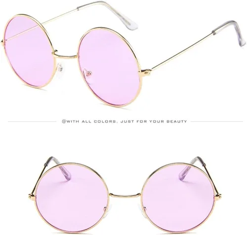Vista 2 de Anboo - Gafas de sol para mujer estilo retro unisex con marco de círculo para mujer