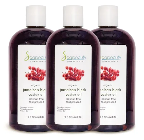 Vista 6 de Soapeauty Aceite de ricino negro jamaicano prensado en frío sin refinar Aceite de ricino negro natural 100% puro que promueve una piel y cabello