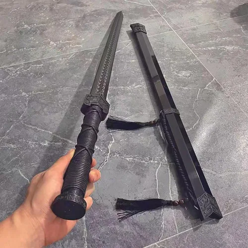 Vista 5 de Espada Han China de Polipropileno de Alta Resistencia con Cuchillo Samurái de Entrenamiento, Espada de Entrenamiento