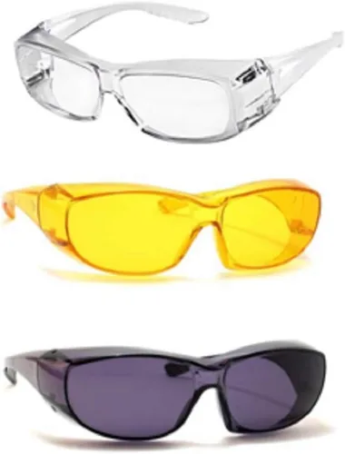 Vista 5 de Gafas de seguridad con protección lateral ANSI Z87.1, protección UV que se adapta a los lentes