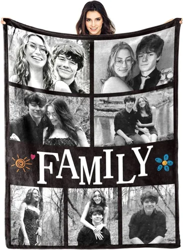 Vista 7 de Manta personalizada con foto de regalo para papá y abuelo, mejor regalo del día del padre, Halloween, Navidad, Año Nuevo de parte de hija, hijo