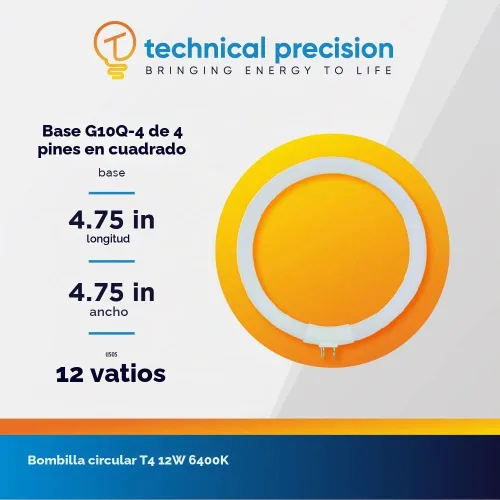 Vista 7 de Technical Precision T4 Circular 12W G10Q FC12T4/865/LG 6400K Bombilla 1 paquete