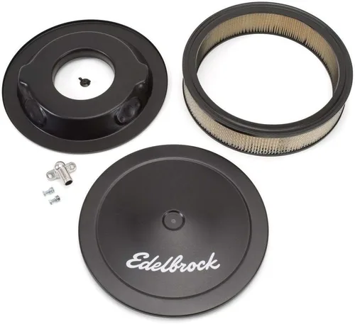 Vista 2 de Edelbrock 1223 Pro-Flo Elemento de filtro de aire redondo con acabado negro de 3 pulgadas con diámetro de 14 pulgadas
