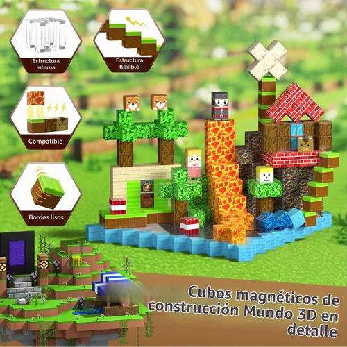 Vista 3 de 100 bloques de construcción, juguetes de construcción 3D, cubos de construcción sensoriales STEM (multicolores, 100 unidades)