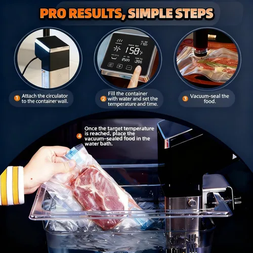 Vista 5 de Olla de precisión comercial Sous Vide de 1400 W Circulador de inmersión de calentamiento rápido Máquina térmica Sous Vide con temperatura