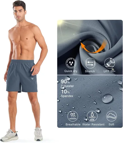 Vista 4 de NORTHYARD Pantalones cortos de gimnasio para correr con entrepierna de 5 pulgadas para hombre, pantalones cortos deportivos de secado rápido