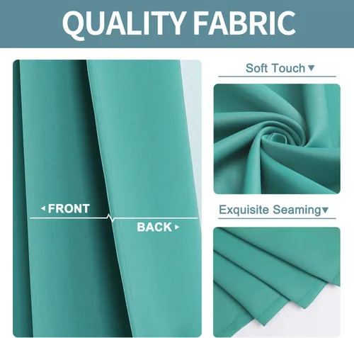 Vista 53 de ChrisDowa - Cortinas cortas para ventana de 40 pulgadas para dormitorio - Cortinas cortas con ojales y aislamiento térmico para oscurecer