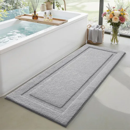 Vista 23 de LUMI Alfombras de baño ultrasuaves antideslizantes con parte trasera de goma, absorbente y lavable, de secado rápido, alfombra de felpa de Beige