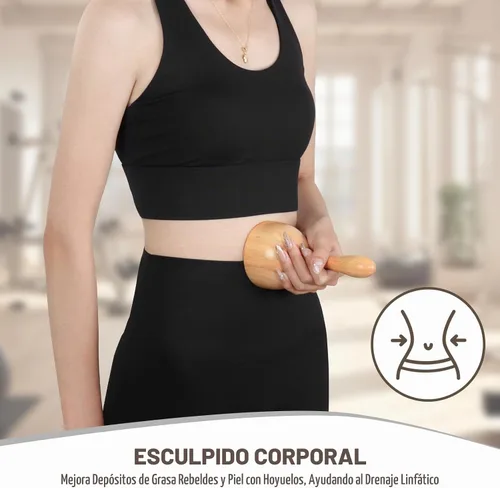 Vista 6 de KintKita Herramientas de masaje de terapia de madera 4 en 1, masajeador de drenaje linfático de madera, removedor de celulitis corporal, kit