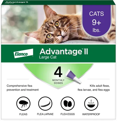 Vista 13 de Advantage II Tratamiento y prevención de pulgas recomendado por veterinarios para gatos grandes Gatos de más de 9 libras Suministro de 1 mes