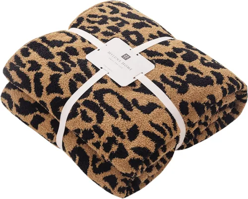 Vista 16 de MH MYLUNE HOME Manta de leopardo ultra suave, color blanco y negro, 50 x 60 pulgadas Reversible Cheetah Print Blanket, Comfy Fluffy Fuzzy Plush