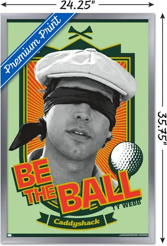 Vista 15 de Trends International Caddyshack - Póster de pared Be the Ball, 14.725 x 22.375 pulgadas, versión enmarcada de madera de granero