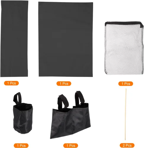 Vista 4 de PATIKIL Juego de accesorios para sillas de director, juego 5 en 1 para silla de maquillaje, kit de repuesto de lona y bolsas de almacenamiento Negro