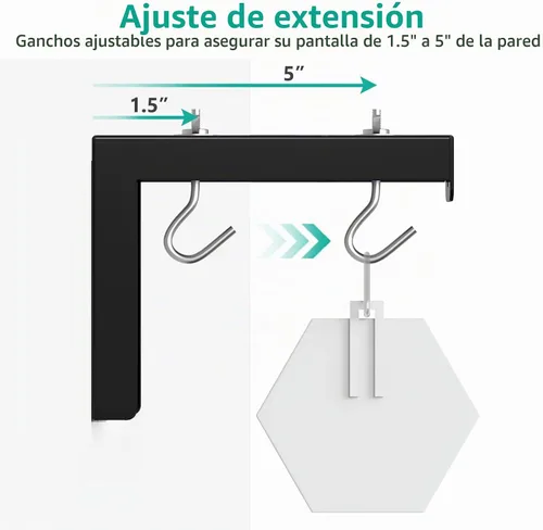 Vista 5 de WALI Soporte Universal para Pantalla de Proyector de Techo, Soporte de Montaje en Pared con Soportes en L, Extensión Ajustable de 6 Pulgadas con Kit