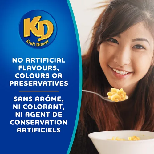 Vista 3 de Kraft Dinner Macarrones con queso cheddar blanco, caja de 7.05 oz
