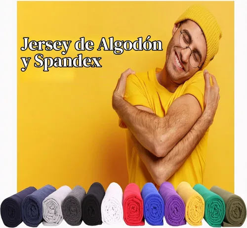 Vista 6 de FabricLA Tela de Jersey de Algodón y Elastano por Yarda - 10 oz Tela de Algodón y Elastano Elástica en 4 Direcciones, 60" de Ancho – Perfecta