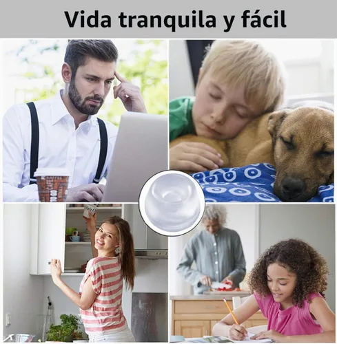Vista 6 de Tope de goma para pomo de puerta, parachoques de perilla de puerta para pared, 18 topes de puerta pequeños y 20 almohadillas para parachoques, topes