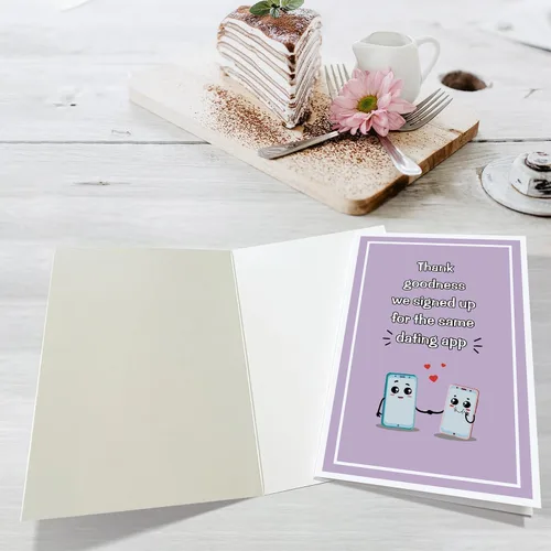 Vista 3 de Obbyidk Tarjeta divertida de citas por Internet, Tarjeta de aplicación de citas en línea para novio novia, Tarjeta linda del día de San Valentín