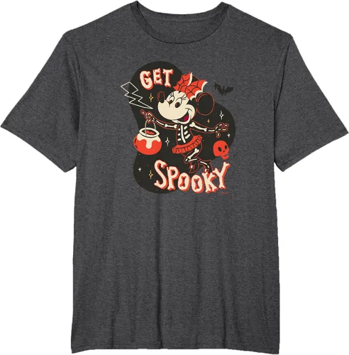 Vista 21 de Disney Disfraz de esqueleto de Minnie Mouse para Halloween, camiseta espeluznante Negro