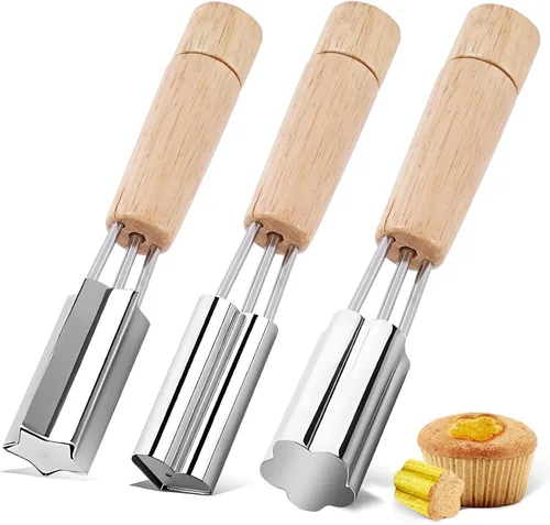 Vista 8 de SHANGSKY Rueda cortadora de repostería, rueda de corte de ravioles con mango largo de madera, cortador de pasta, bola de masa para hacer encaje