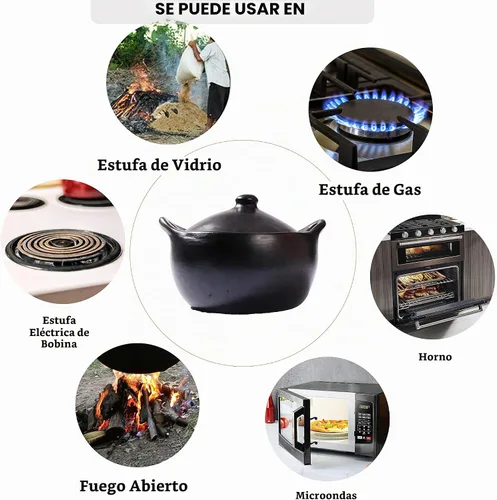Vista 6 de Ancient Cookware, Olla de arcilla Chamba para guiso, extra pequeña, 1.5 cuartos
