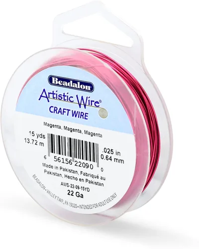 Vista 117 de Artistic Wire, Alambre de cobre de color chapado en plata de calibre 18, resistente al deslustre, amatista, 20 pies