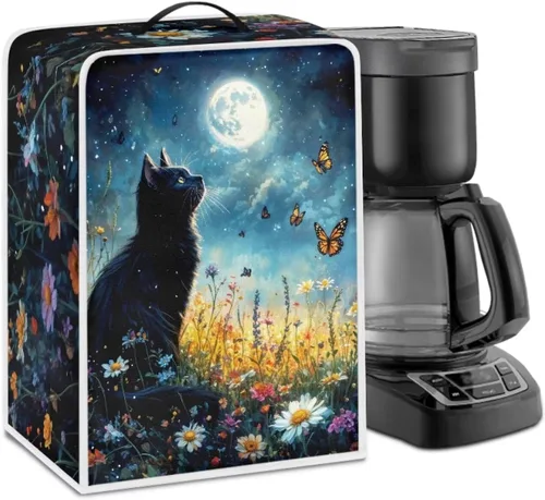 Vista 51 de Cubiertas para máquina de café con mango superior, resistentes a las manchas, para mezclador, compatible con la mayoría de cafeteras
