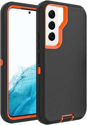 Vista 22 de Funda WOGROO para Galaxy Note 8, funda protectora resistente a caídas y golpes de grado pesado y resistente para Samsung Galaxy Note 8, Negro+Naranja